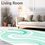 Turquoise Swirl Marble Rug