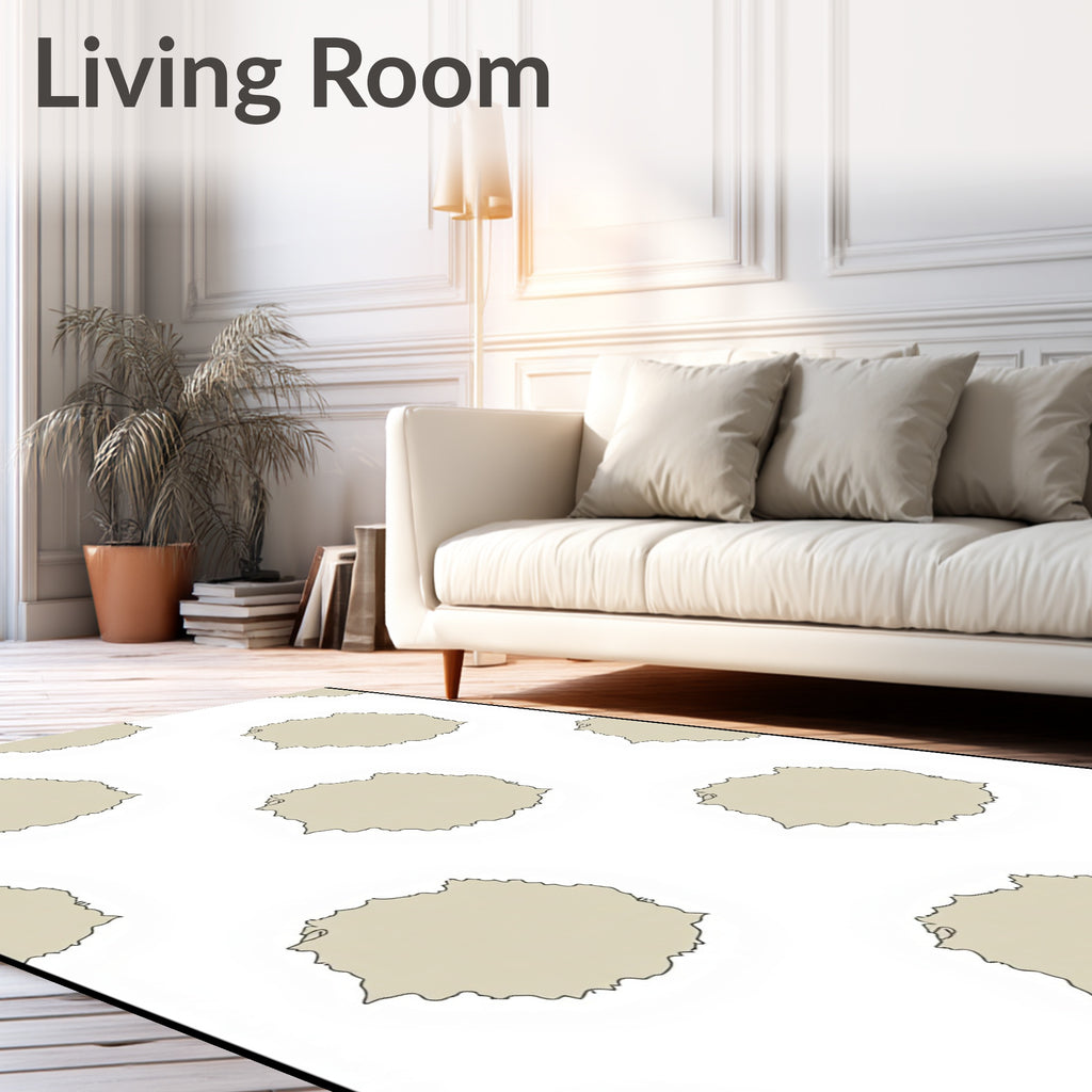 Neutral Beige Cloud Repeat Rug