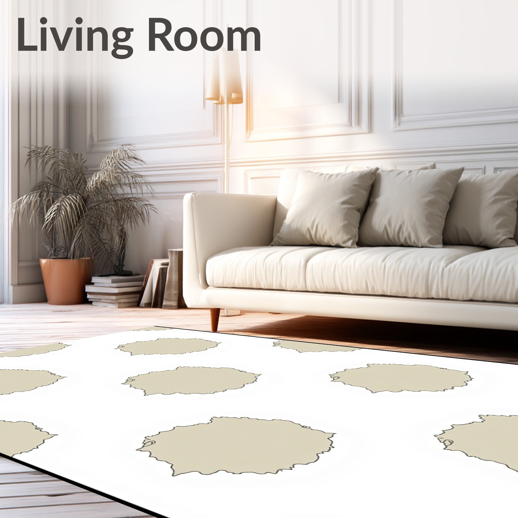 Neutral Beige Cloud Repeat Rug