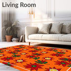 Vibrant Red Poinsettia Garden Rug