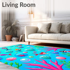 Whimsical Mermaids Underwater Coral Garden Rug