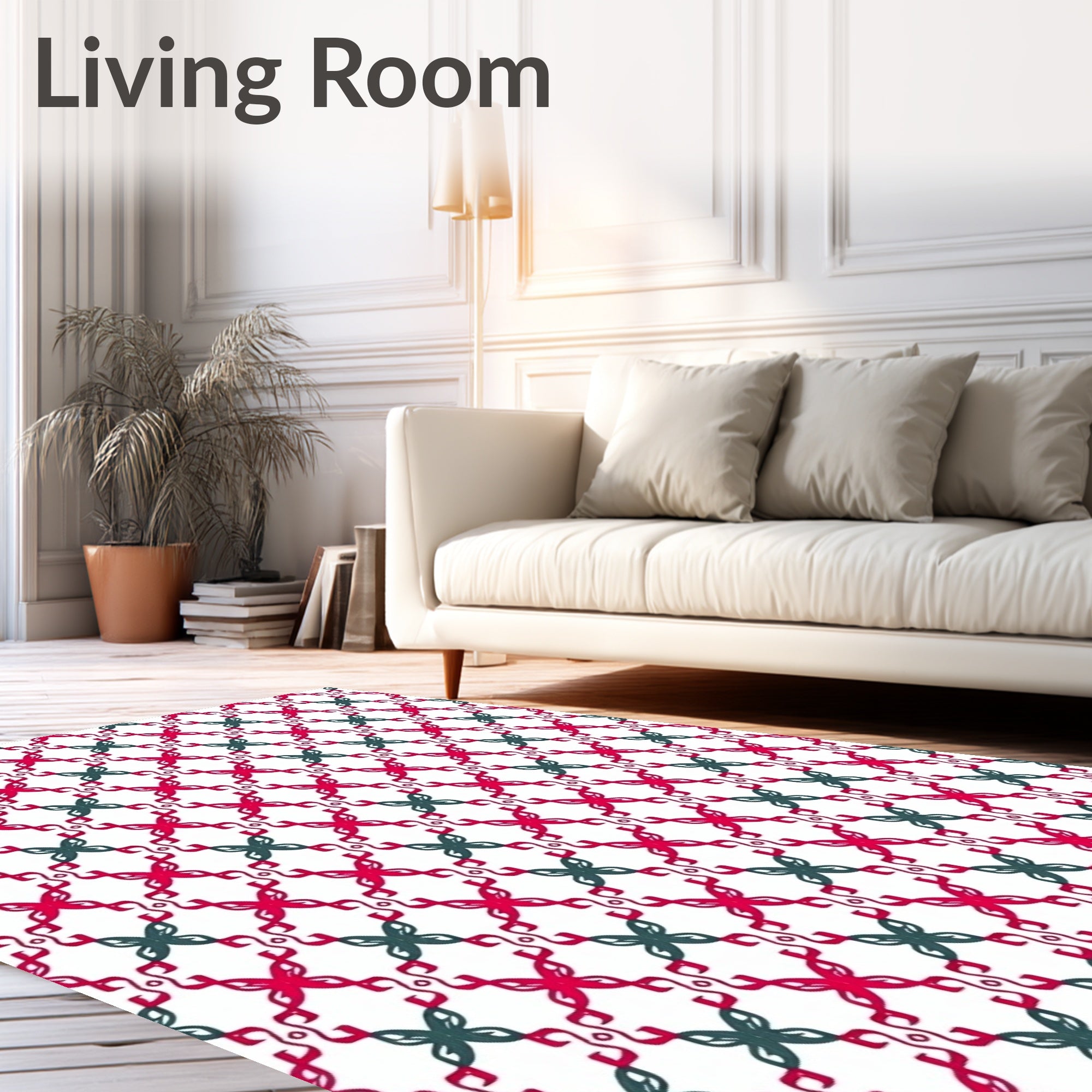 Dual Tone Interlocking Lattice Rug
