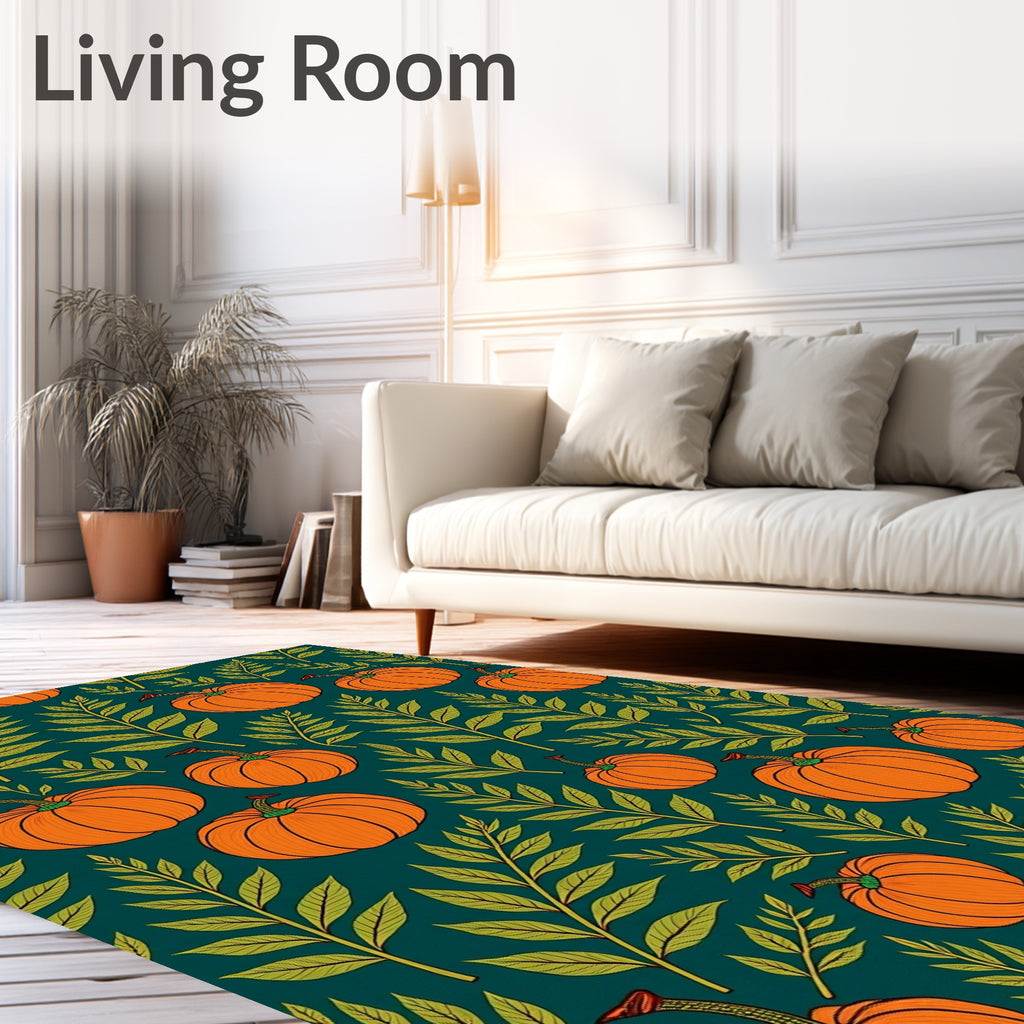 Orange Pumpkin Foliage In Nature Rug