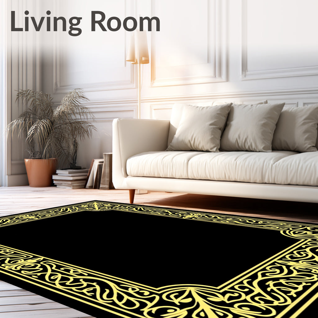 Antique Gold Celtic Knot Border Rug