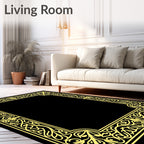 Antique Gold Celtic Knot Border Rug
