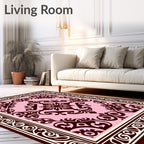 Crimson Baroque Floral Medallion Rug