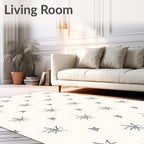 Gray Twig Star Organic Lattice Rug