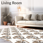 Brown Botanical Tree Artwork Rug