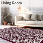 Deep Burgundy Interlocking Celtic Knot Rug