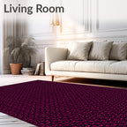 Hot Pink Textured Hexagon Surface Rug