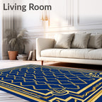 Regal Gold Lattice Royal Blue Rug
