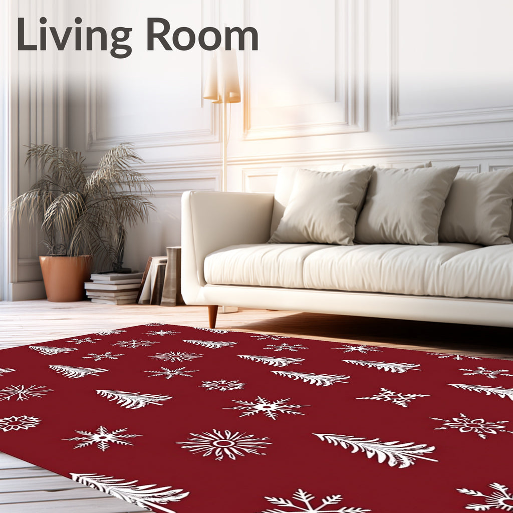Winter Forest Snowflake Medley Rug