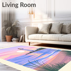 Coastal Lighthouse Sunset Pastel Rug