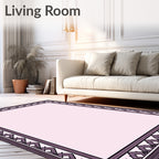 Lilac Diamond Geometric Border Rug