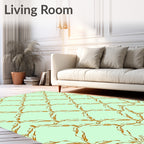 Golden Wheat Scallop Arrangement Rug