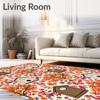 Woodland Birds Birdhouse Autumn Overlay Rug