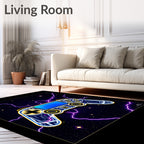 Retro Neon Controller Galactic Lightning Rug