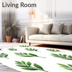 Green Leaf Sprigs Repeat Rug