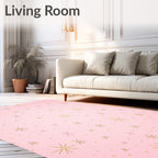 Pink Gold Starburst Sprinkle Rug