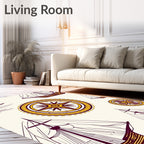 Nautical Ships Compass Rose Graphic Rug