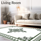 Emerald Green Classic Central Medallion Rug