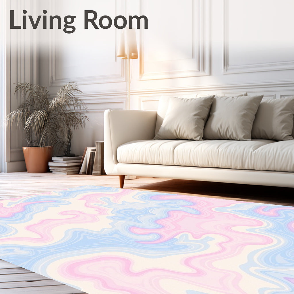 Pastel Swirl Marble Texture Rug