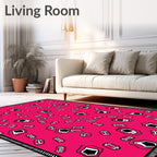 Pink Shield and Bar Scattered Rug