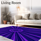 Vibrant Purple Sunburst Geometric Rug