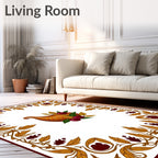 Autumn Cornucopia Leaf Border Rug