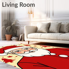 Christmas Santa Claus Red Trees Rug