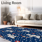 Joyful Children Flying Kites Starry Night Rug