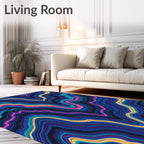 Vibrant Psychedelic Wavy Stripe Rug