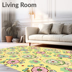 Pastel Floral Medallion Garden Rug