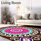 Vibrant Fuchsia Mandala Bloom Rug