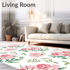Pink Rose Bouquet Botanical Repeat Rug