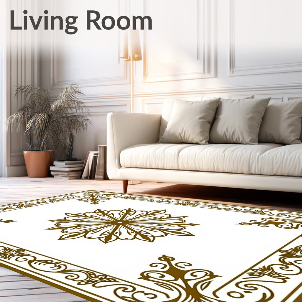 Brown Ornamental Floral Medallion Rug