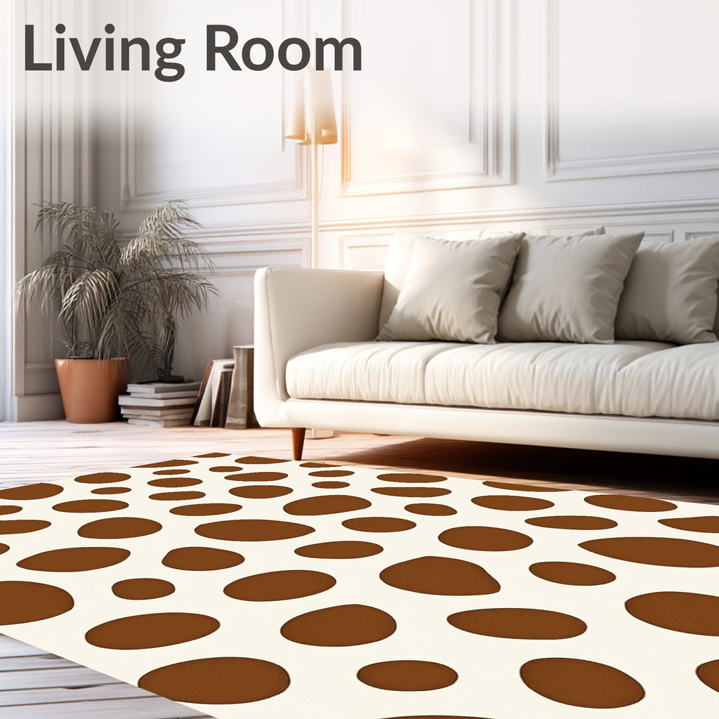 Brown Cream Irregular Dot Rug