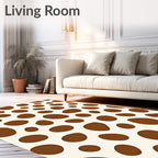 Brown Cream Irregular Dot Rug