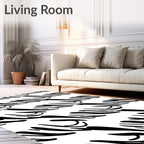 Organic Black Stripe Abstract Rug