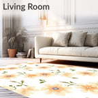Cream Petal Blossom Scatter Rug