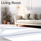 Abstract Pastel Wave Curves Rug