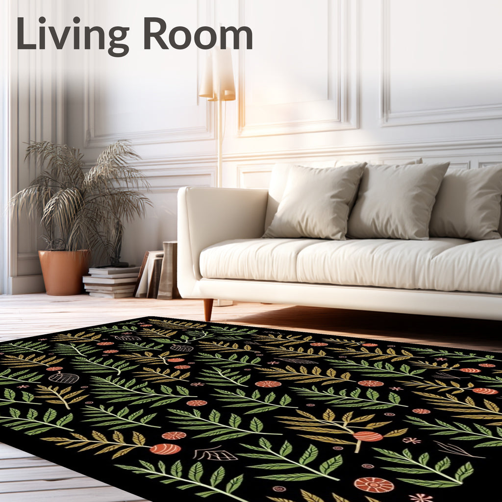 Botanical Sprigs Autumn Forest Rug