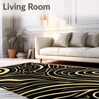 Black and Gold Swirl Organic Rug