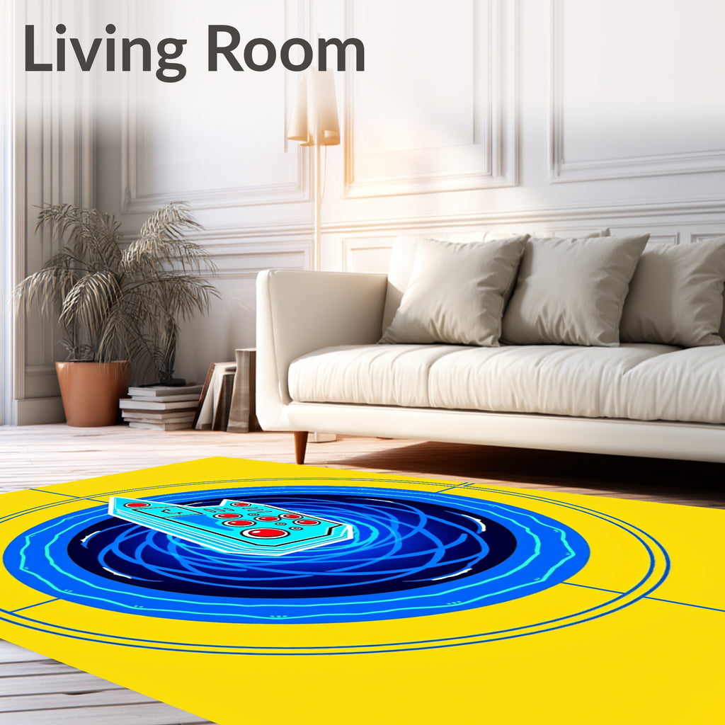Bright Yellow Circuit Board Portal Rug