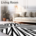 Sharp Black White Diagonal Strike Rug