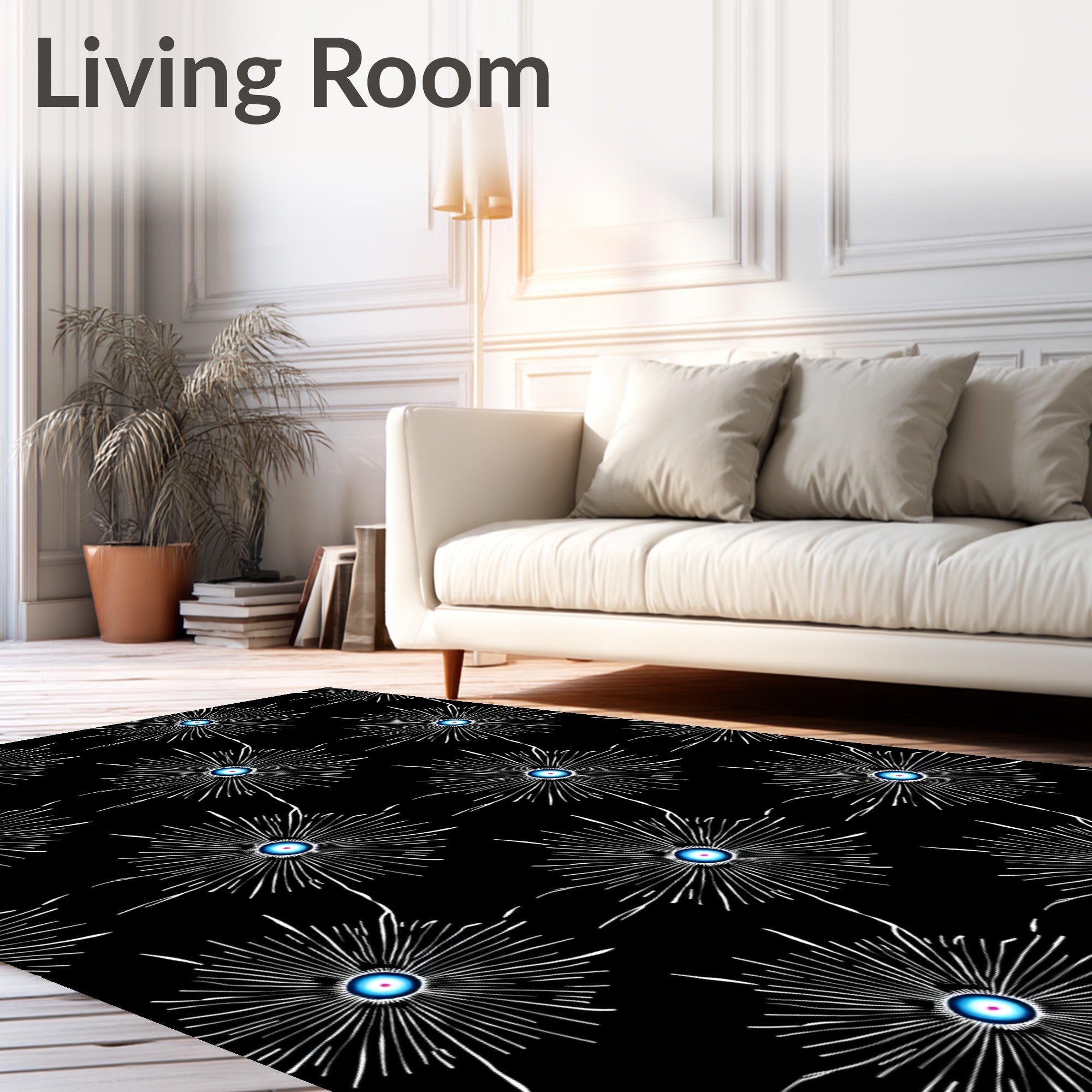 Radiant Blue Eyeburst Scatter Rug