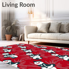 Whimsical Snowman Red Burst Rug
