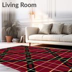 Deep Crimson Tartan Plaid Diamonds Rug