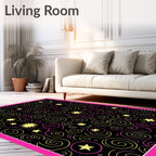 Night Sky Swirl Starburst Medallion Rug