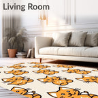 Cute Orange Cat Repeating Pattern Rug